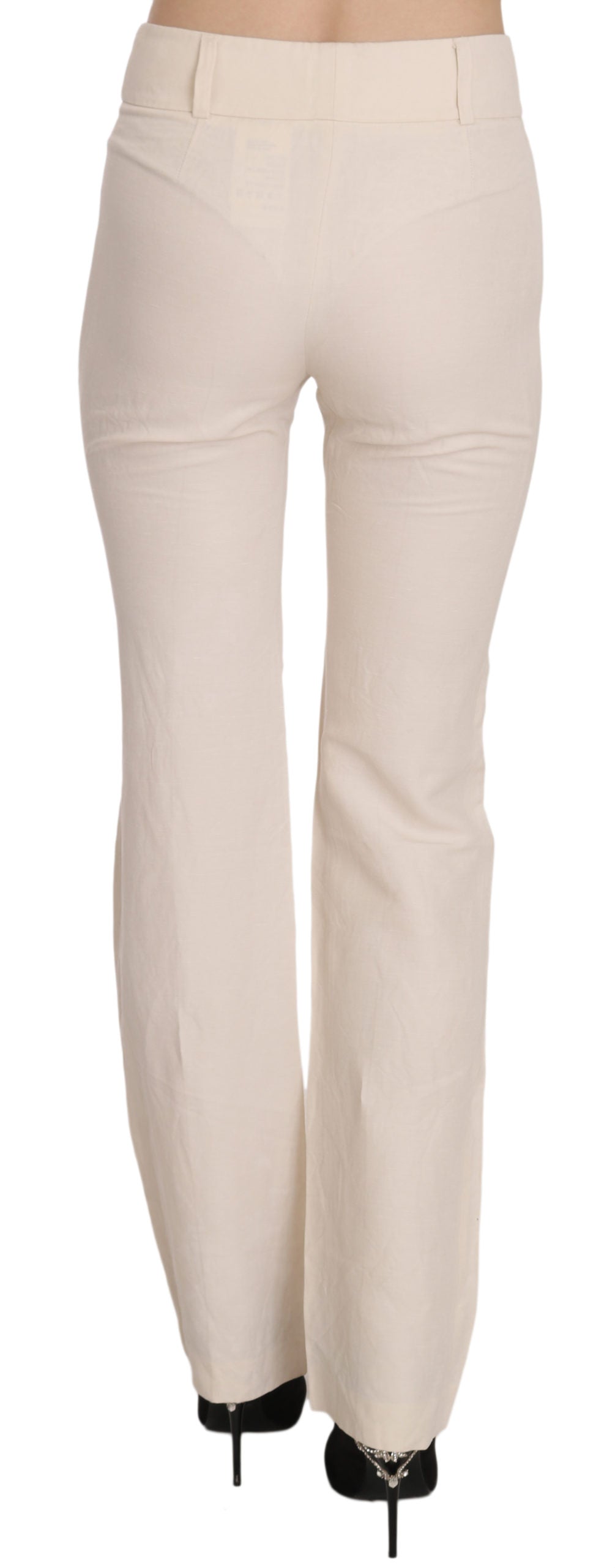 LAUREL Elevated White High Waist Flared Trousers