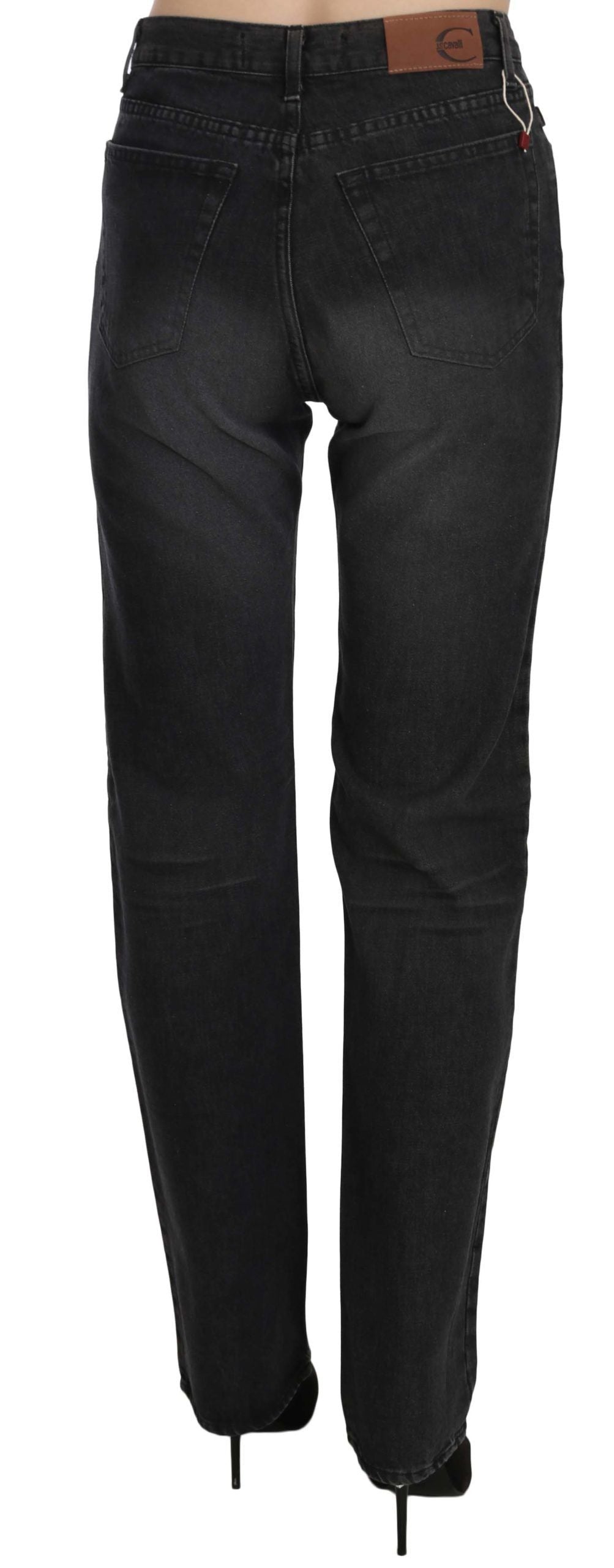 Just Cavalli Elevate Your Style: Chic Black High Waist Denim