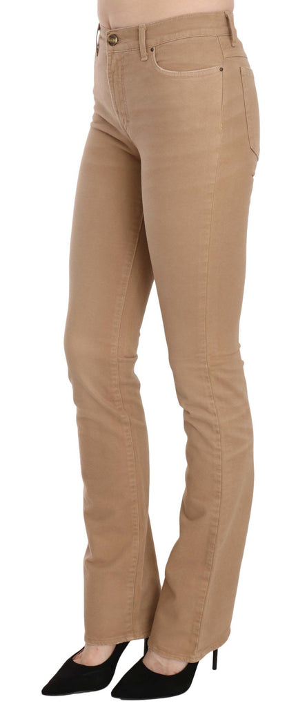 Just Cavalli Chic Brown Mid Waist Skinny Trousers