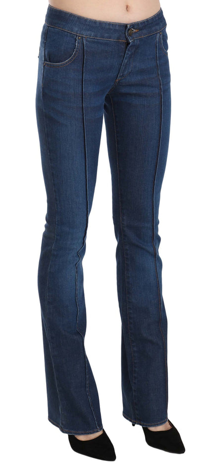 Just Cavalli Chic Blue Washed Boot Cut Denim Pants