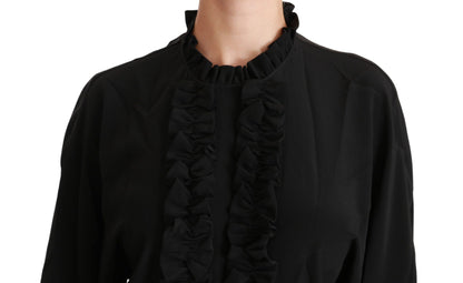 Dolce & Gabbana Elegant Black Silk Short Sleeve Blouse