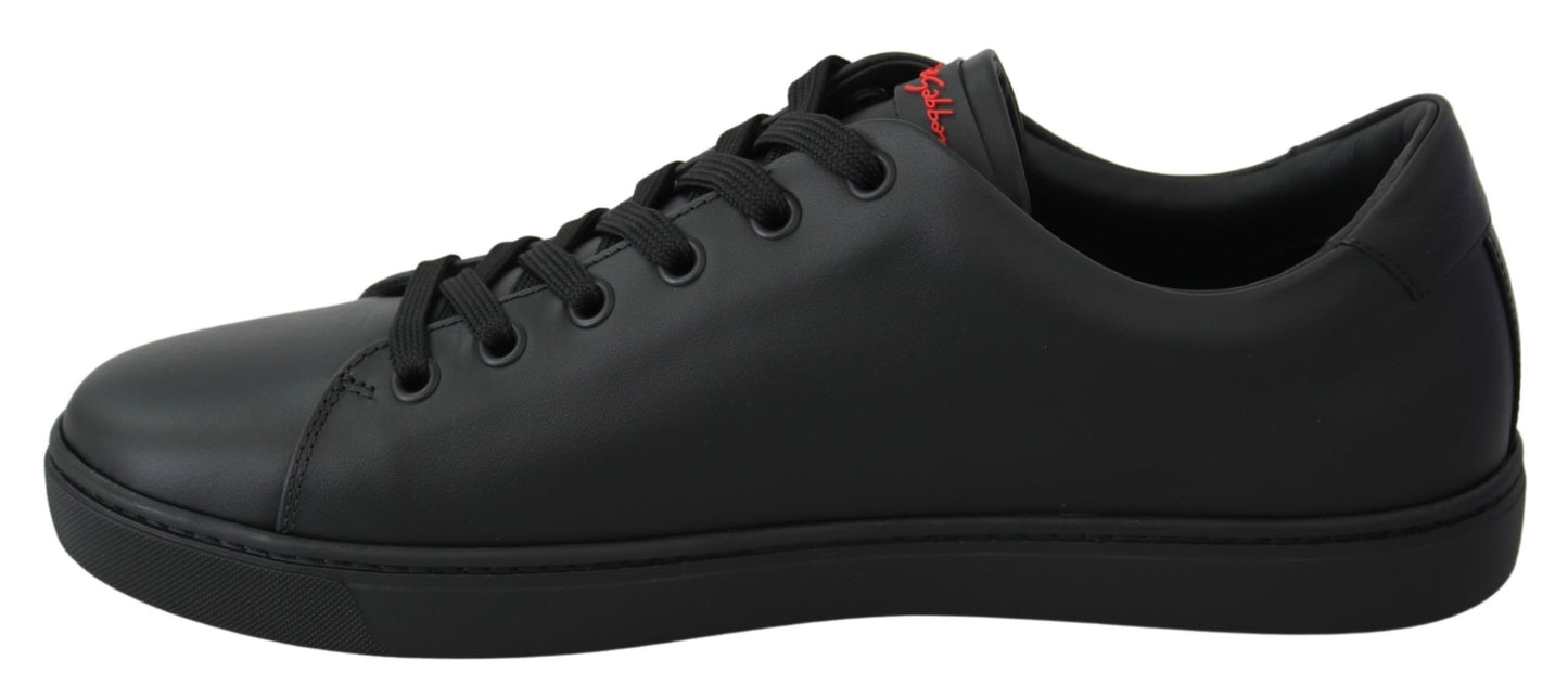 Dolce & Gabbana Elegant Leather Sneakers with Red Accents