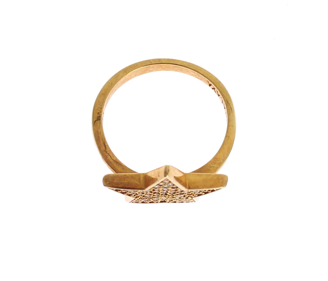 Nialaya Elegant Gold-Plated Sterling Silver Ring with CZ Crystals