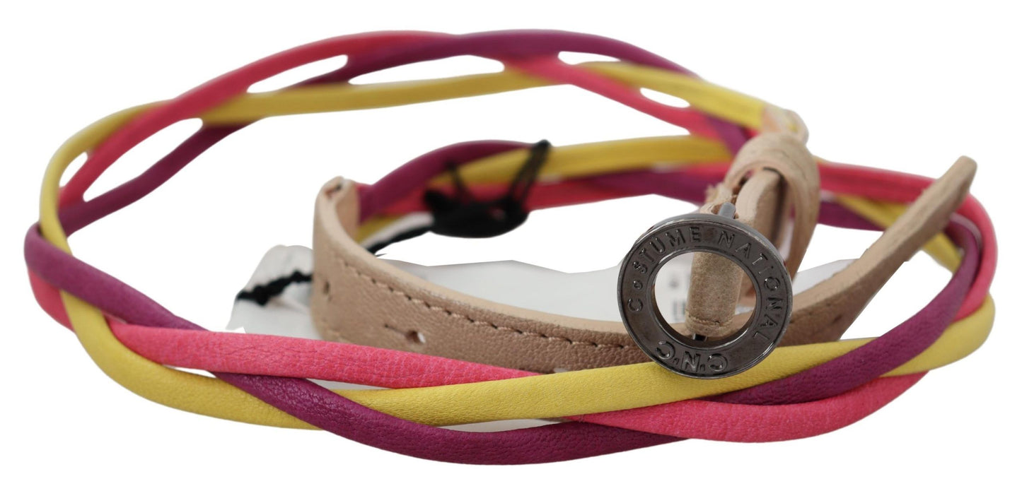 Costume National Multicolor Twisted Faux Leather Belt