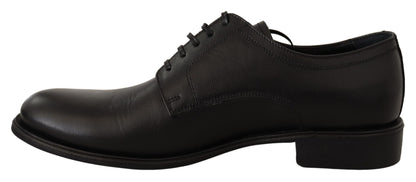 Dolce & Gabbana Elegant Black Leather Derby Shoes