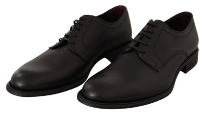 Dolce & Gabbana Elegant Black Leather Derby Dress Shoes