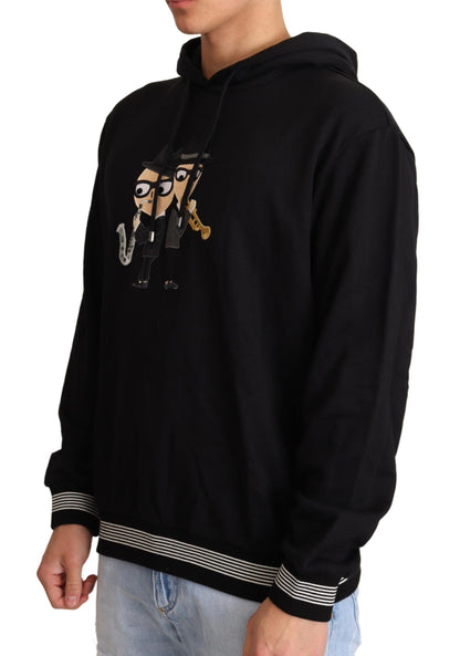 Dolce & Gabbana Elegant Embroidered Black Cotton Sweater