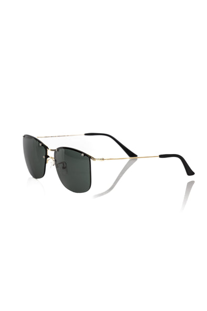 Frankie Morello Black Metallic Fiber Men Sunglass