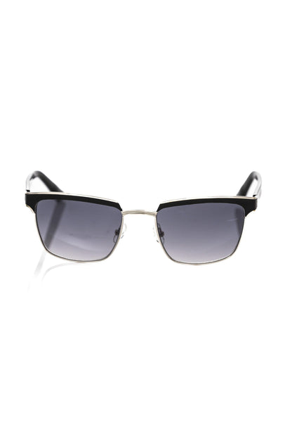 Frankie Morello Black Metallic Fiber Men Sunglass