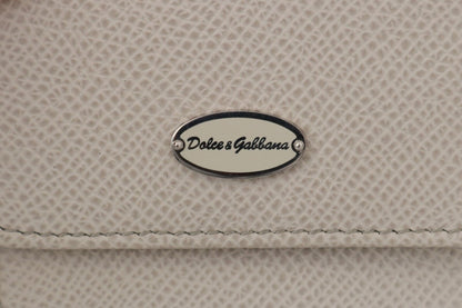 Dolce & Gabbana Chic White Leather Condom Case Wallet