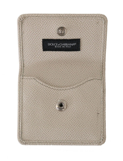 Dolce & Gabbana Chic White Leather Condom Case Wallet