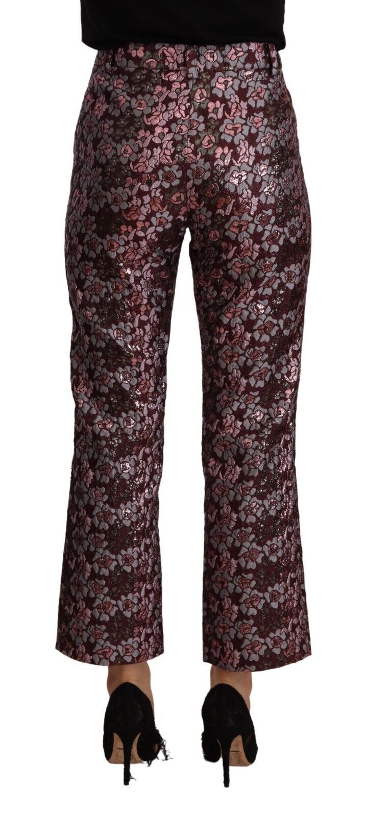 House of Holland High Waist Jacquard Flared Cropped Trousers