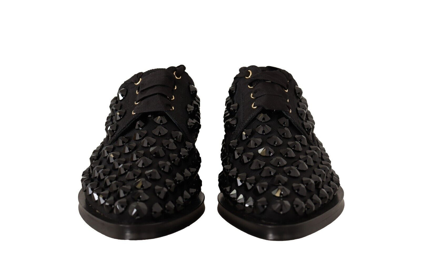 Dolce & Gabbana Elegant Gros Grain Lace-Up Jeweled Flats