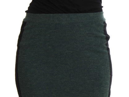 MILA SCHÖN Emerald Elegance Wool-Blend Pencil Skirt