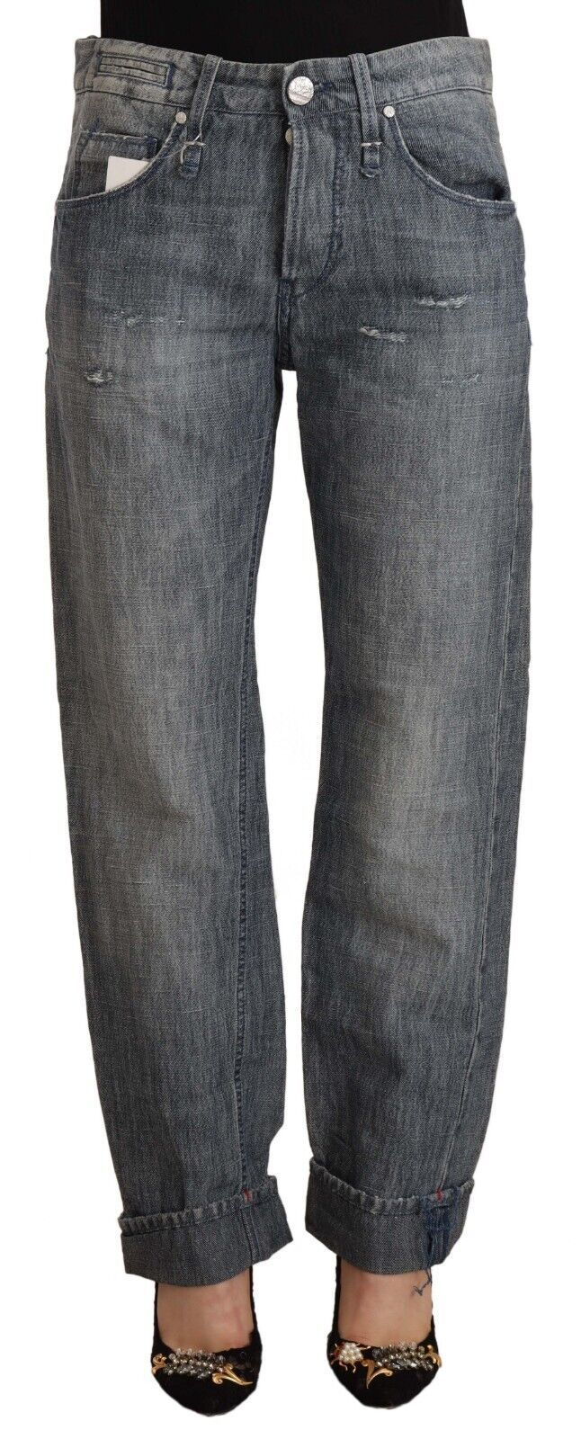 Acht Chic Gray Washed Straight Cut Jeans