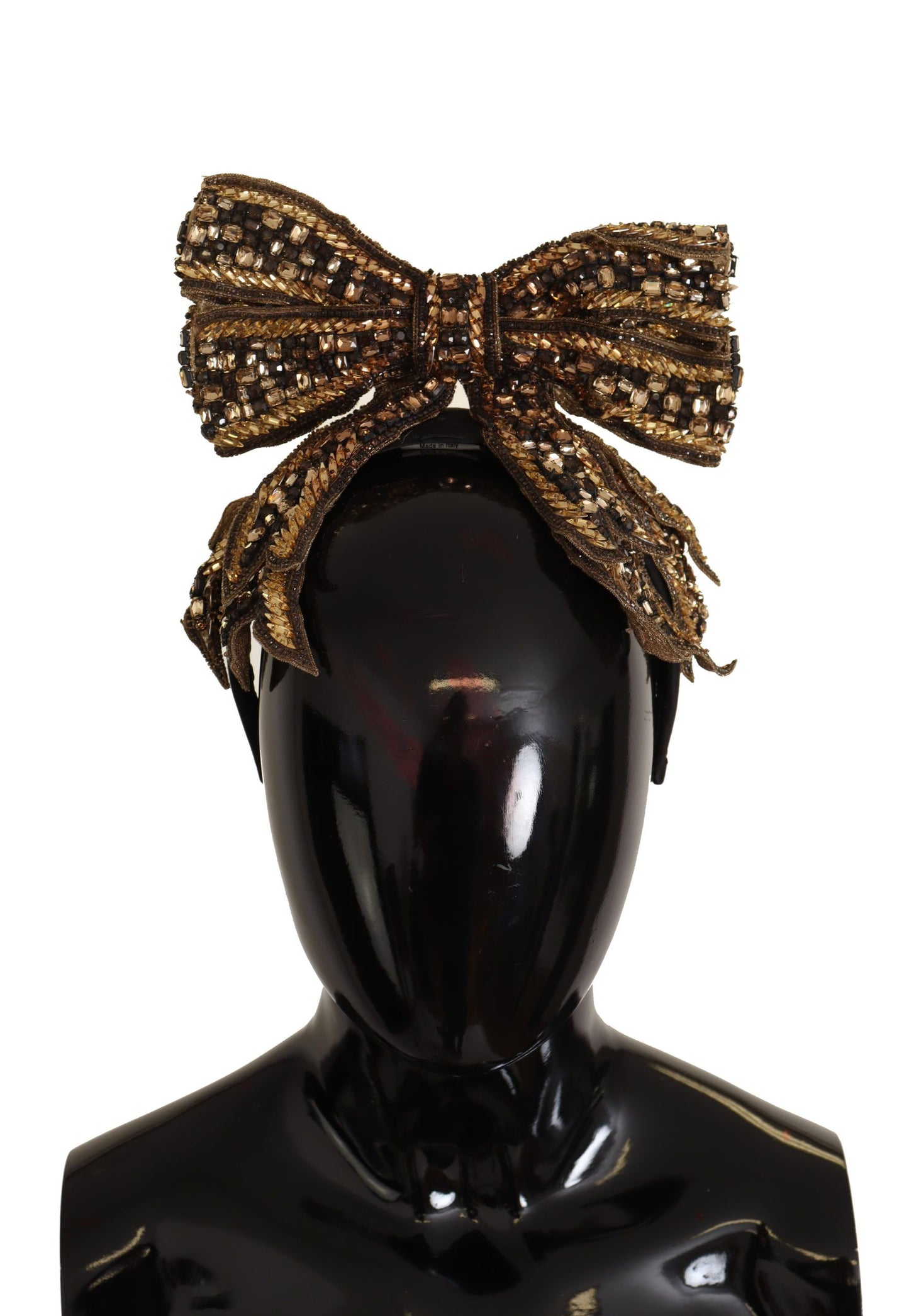 Dolce & Gabbana Elegant Gold Embellished Silk Diadem