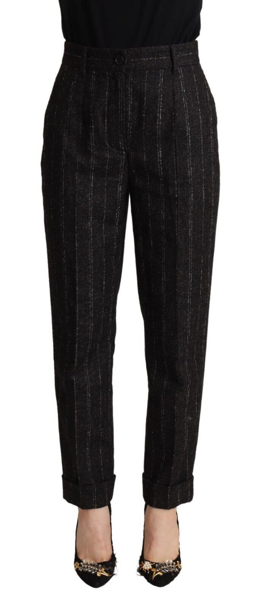 Dolce & Gabbana Elegant High-Waisted Striped Tapered Pants