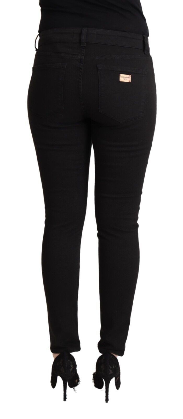 Dolce & Gabbana Chic Slim Fit Black Denim Jeans