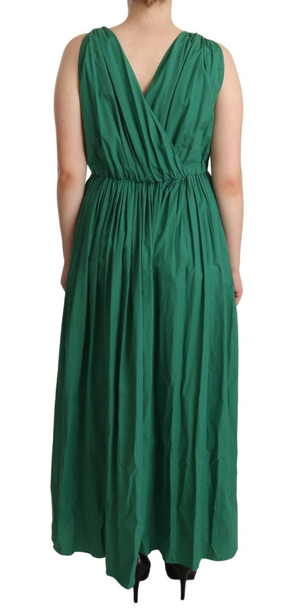 Dolce & Gabbana Elegant Deep Green Sleeveless A-Line Dress