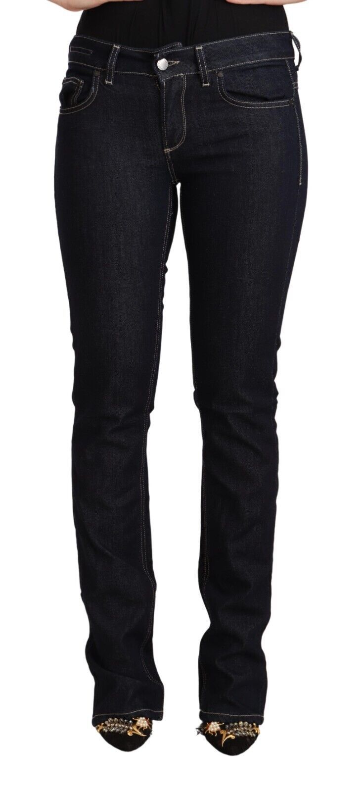 GF Ferre Chic Low Waist Skinny Jeans in Timeless Black