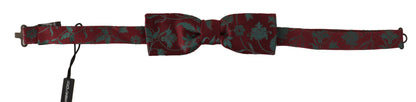 Dolce & Gabbana Elegant Maroon Patterned Bow Tie