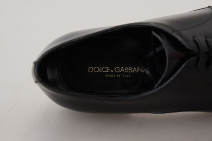 Dolce & Gabbana Elegant Black Leather Derby Shoes