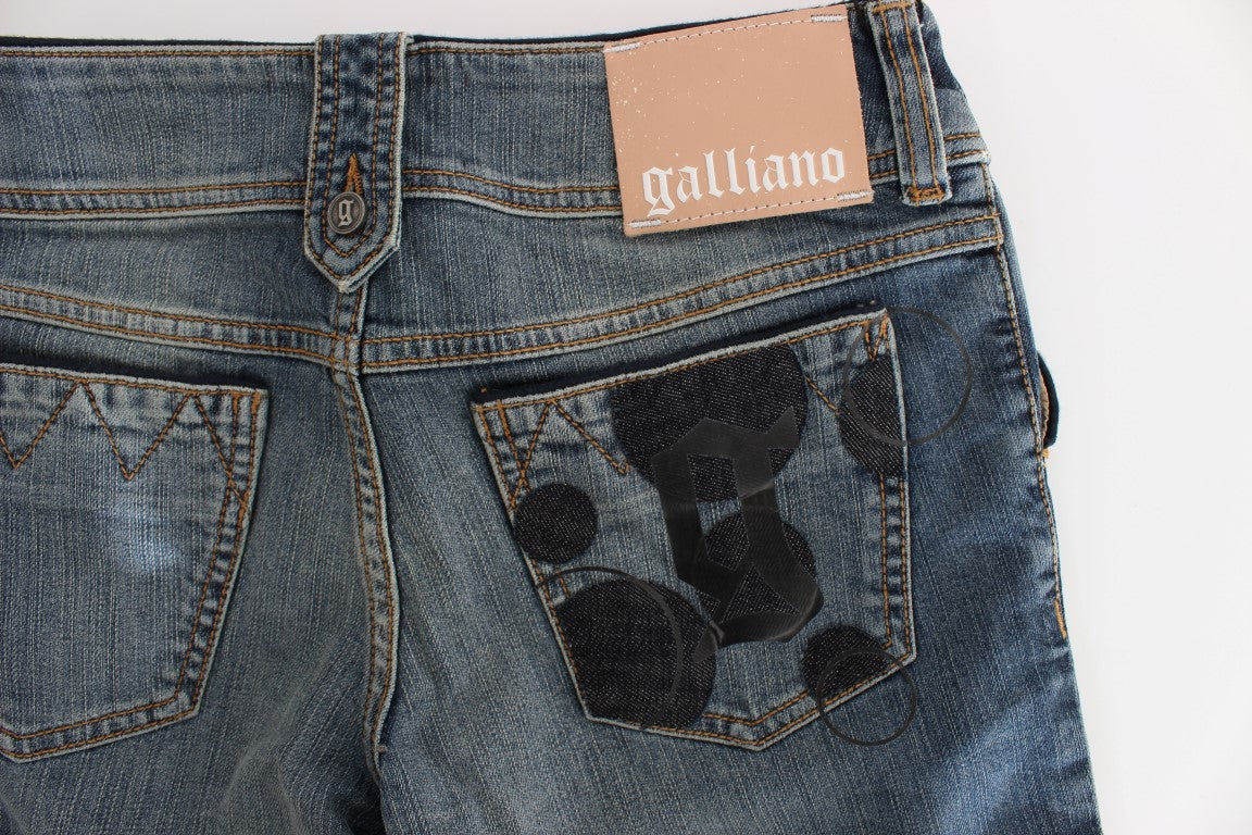 John Galliano Chic Slim Fit Bootcut Jeans in Blue Wash