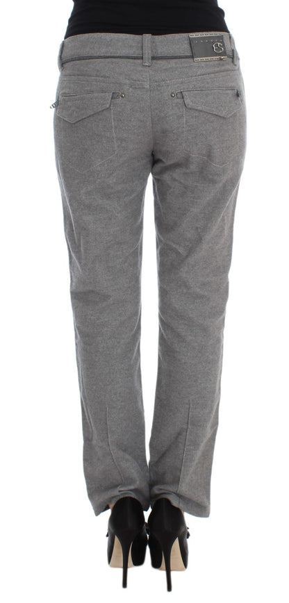 Ermanno Scervino Chic Gray Casual Cotton Pants