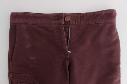 Ermanno Scervino Chic Bordeaux Capri Cropped Cargo Pants