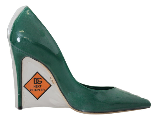 Dolce & Gabbana Emerald Elegance Leather Heels Pumps