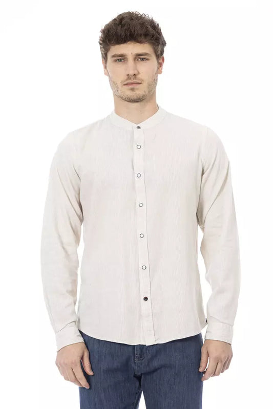 Baldinini Trend White Rayon Men Shirt