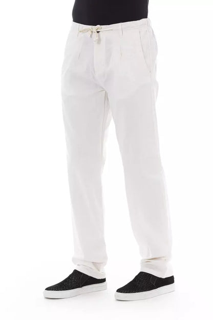 Baldinini Trend White Cotton Men Trouser