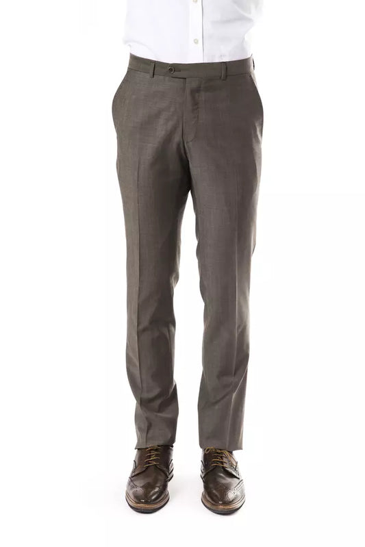 Uominitaliani Gray Woolen Men Pant