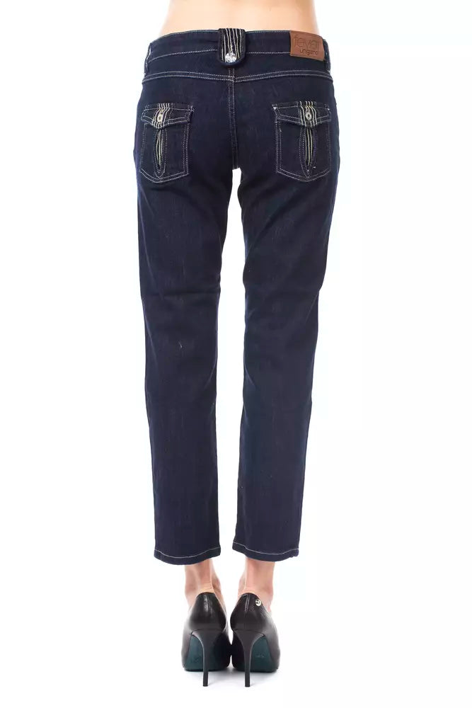 Ungaro Fever Blue Cotton Women Capri Jeans