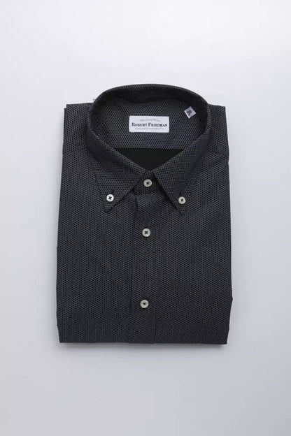 Robert Friedman Black Cotton Men Shirt