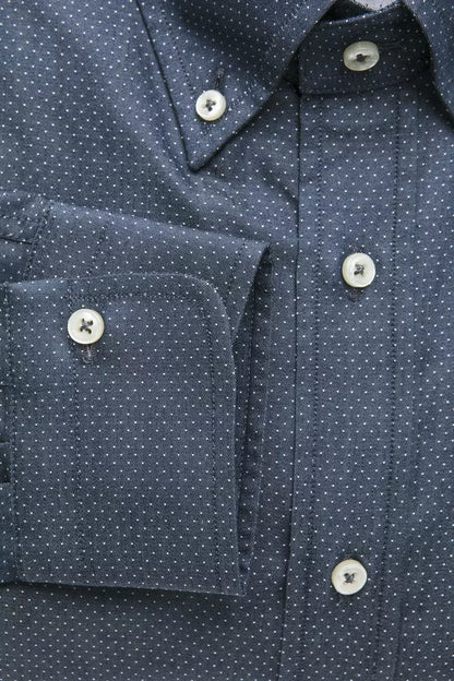 Robert Friedman Blue Cotton Men Shirt