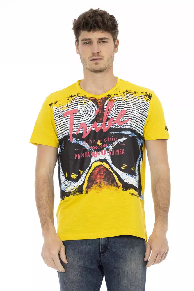 Trussardi Action Yellow Cotton Men TShirt