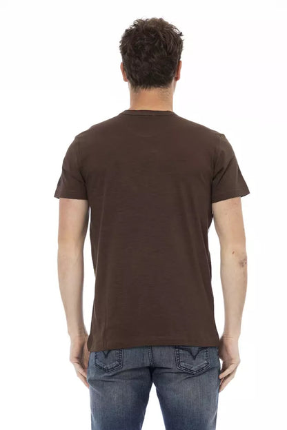 Trussardi Action Brown Cotton Men T-Shirt