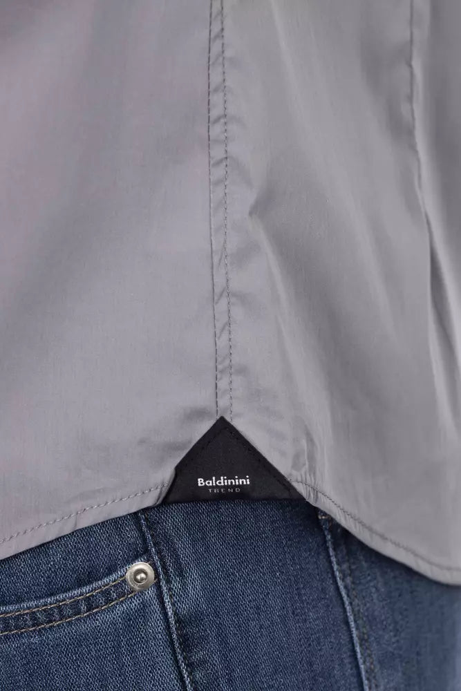 Baldinini Trend Gray Cotton Men Shirt