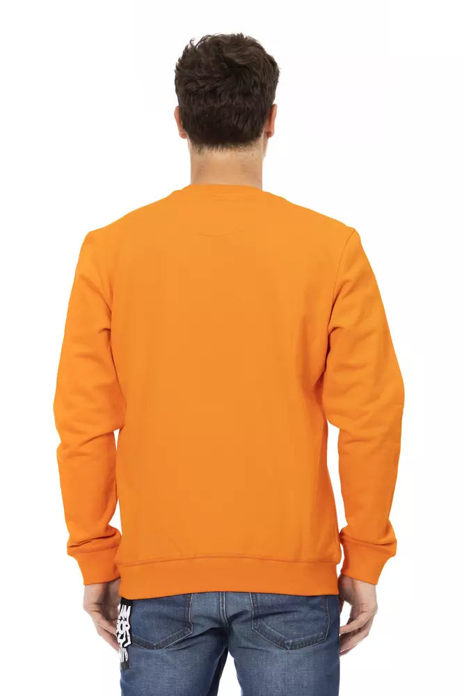 Automobili Lamborghini Orange Cotton Men Sweater