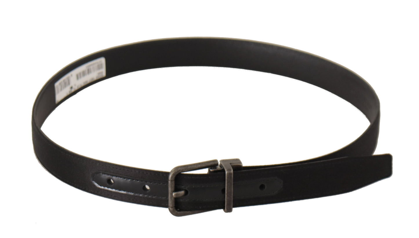 Dolce & Gabbana Elegant Black Leather Belt with Metal Buckle