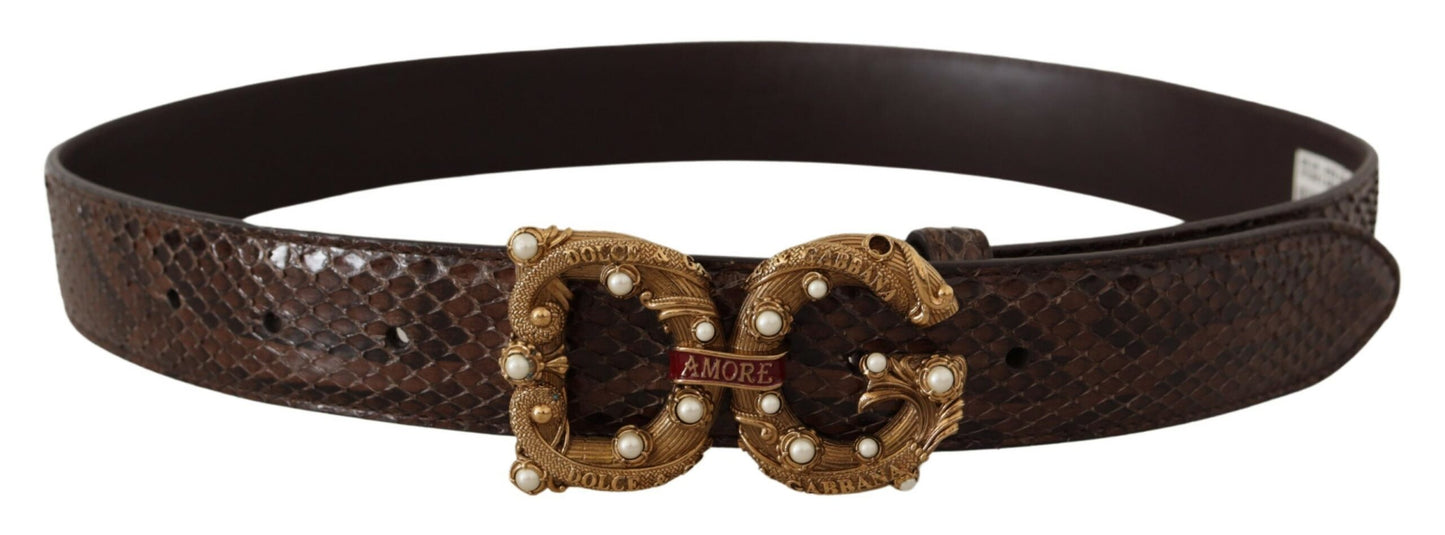 Dolce & Gabbana Elegant Snakeskin Leather Belt