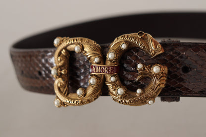 Dolce & Gabbana Elegant Snakeskin Leather Belt