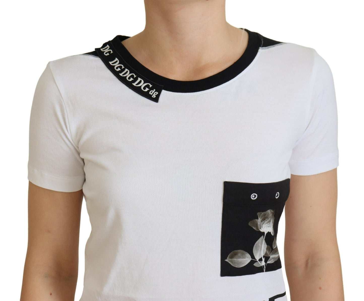 Dolce & Gabbana Chic Monochrome 'Here and Now' Cotton Tee