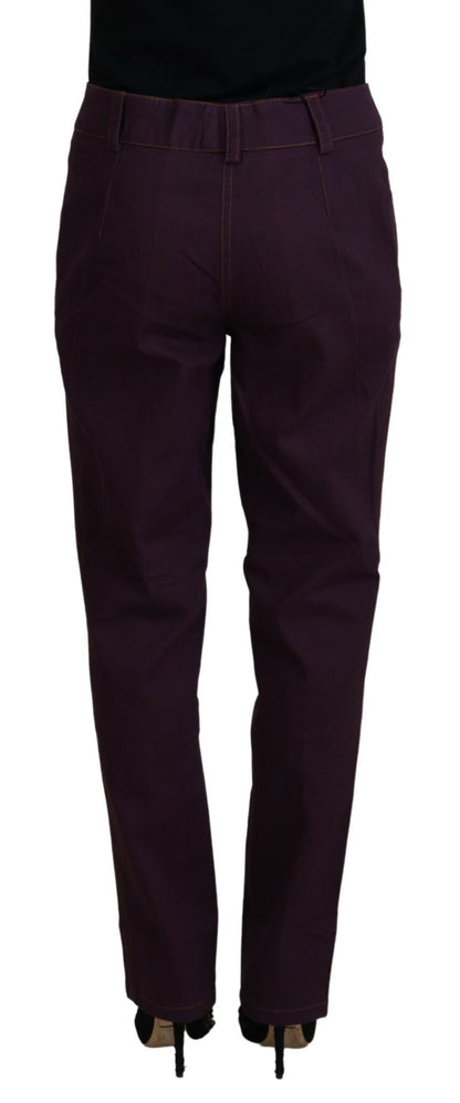 BENCIVENGA Elegant Tapered Purple Cotton Pants