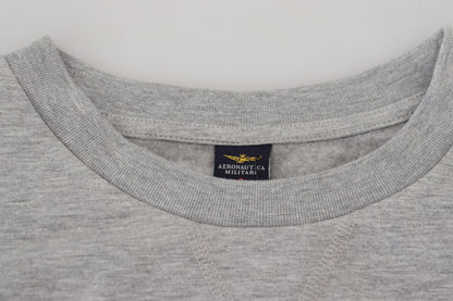 Aeronautica Militare Elegant Gray Pullover Sweater