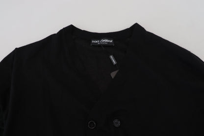 Dolce & Gabbana Elegant Black Cashmere Cardigan Sweater