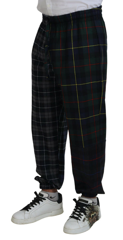 Dolce & Gabbana Checkered Wool Blend Jogger Pants