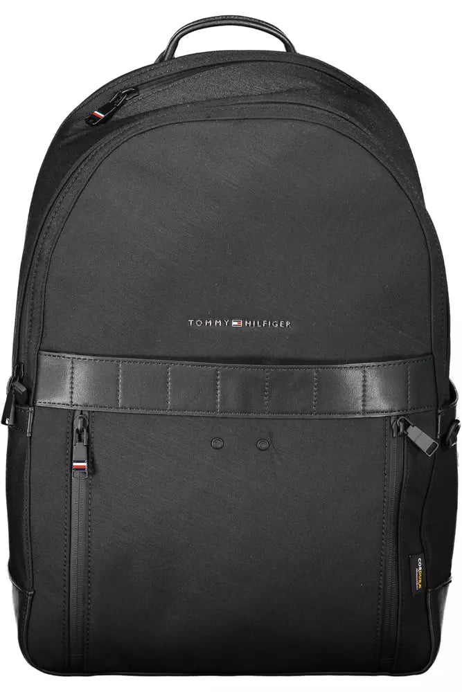 Tommy Hilfiger Black Nylon Men Backpack