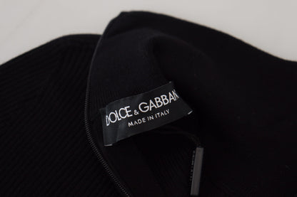 Dolce & Gabbana Elegant Black Wool Half Zip Turtleneck Sweater